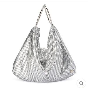 Olga Berg SHAR Mesh Convertible Bag In: Silver
